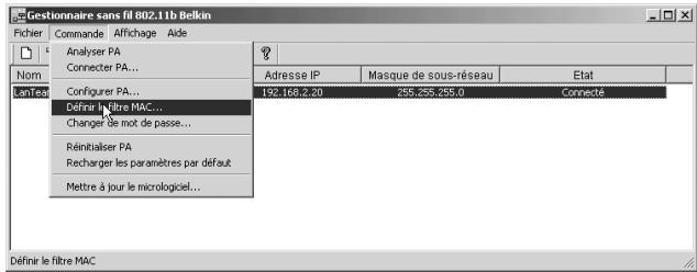 BELKIN F5D6130-C - Utilisation du filtrage d'adresses MAC - 1