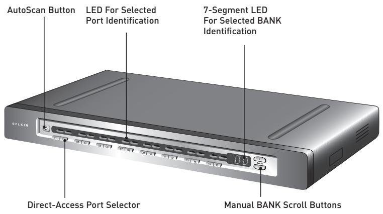 BELKIN SWITCH KVM CAT5 SMB #F1DP104AEA - Unit Display Diagrams - 1