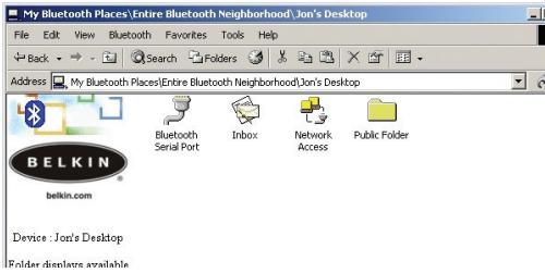 BELKIN ADAPTATEUR USB BLUETOOTH #F8T003FR - PROGRAMME « MY BLUETOOTH PLACES » (FAVORIS BLUETOOTH) - 2
