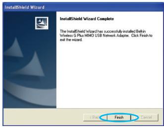BELKIN ADAPTATEUR USB SANS FIL G+ MIMO #F5D9050FR - IMPORTANT : Installez le logiciel AVANT d'installer l'adaptateur. - 4