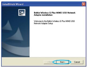 BELKIN ADAPTATEUR USB SANS FIL G+ MIMO #F5D9050FR - IMPORTANT : Installez le logiciel AVANT d'installer l'adaptateur. - 2