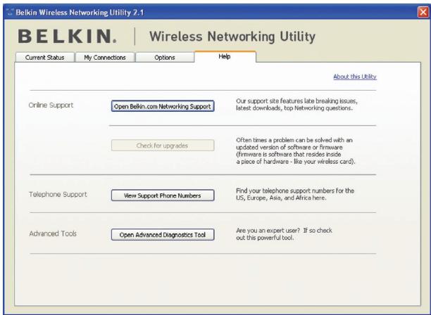 BELKIN ADAPTATEUR USB SANS FIL G+ MIMO #F5D9050FR - Opties voor de Wireless Networking Utility (WNU) - 2