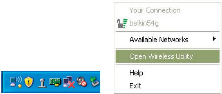 BELKIN ADAPTATEUR USB SANS FIL G+ MIMO #F5D9050FR - Accès à l'Utilitaire réseau à partir de la barre des tâches Windows - 1