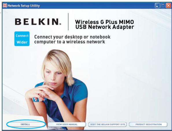 BELKIN ADAPTATEUR USB SANS FIL G+ MIMO #F5D9050FR - IMPORTANTE: Instale el software antes de insertar el Adaptador. - 1