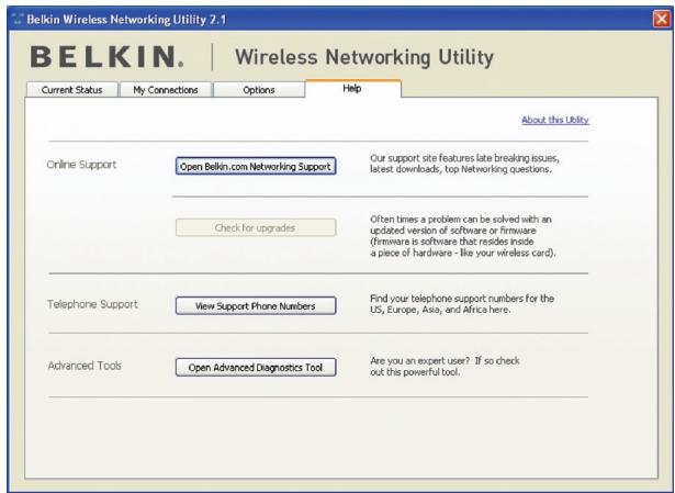 BELKIN ADAPTATEUR USB SANS FIL G+ MIMO #F5D9050FR - Aide de l'Utilitaire réseau sans fil - 1