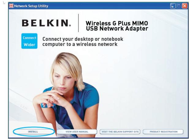 BELKIN ADAPTATEUR USB SANS FIL G+ MIMO #F5D9050FR - IMPORTANT: Installare il software prima di inserire l'adattatore. - 1