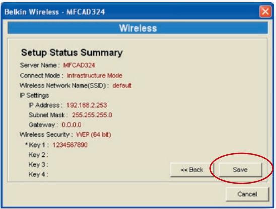 BELKIN SERVEUR D'IMPRESSION TOUT-EN-UN SANS FIL G #F1UP0002FR - Mode de sécurité WPA-Shared Key ou WPA-None - 3