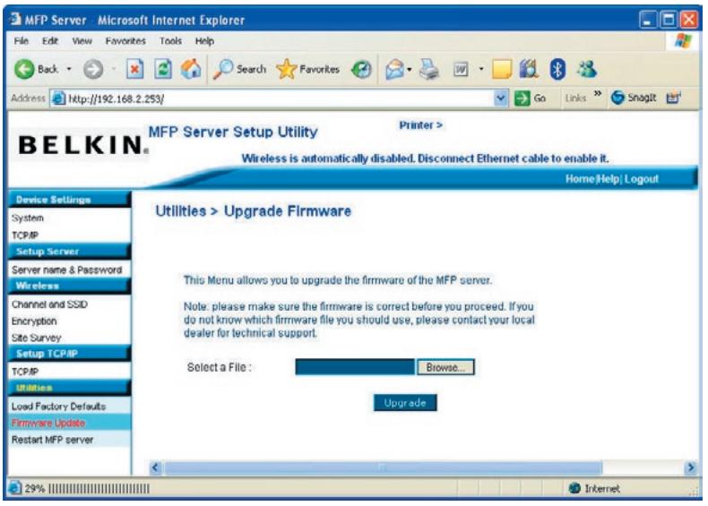 BELKIN SERVEUR D'IMPRESSION TOUT-EN-UN SANS FIL G #F1UP0002FR - Firmware-Upgrade - 1