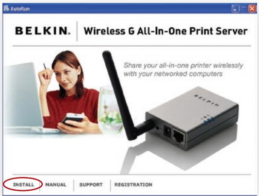 BELKIN SERVEUR D'IMPRESSION TOUT-EN-UN SANS FIL G #F1UP0002FR - Step 2. Installing Software - 1