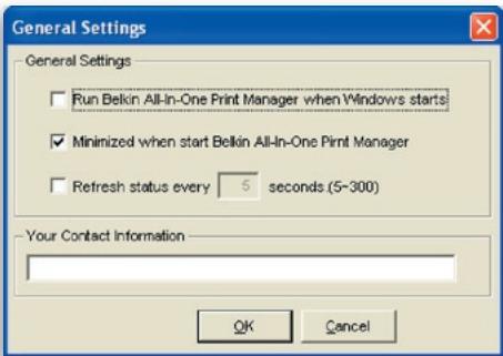 BELKIN SERVEUR D'IMPRESSION TOUT-EN-UN SANS FIL G #F1UP0002FR - Algemene instellingen - 1