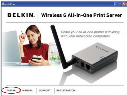 BELKIN SERVEUR D'IMPRESSION TOUT-EN-UN SANS FIL G #F1UP0002FR - Fase 2. Installazione del software - 1