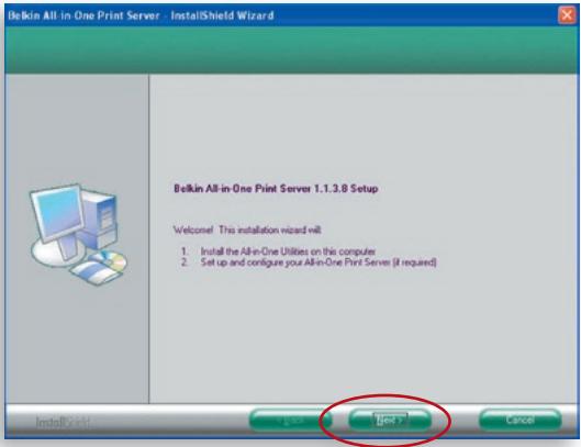 BELKIN SERVEUR D'IMPRESSION TOUT-EN-UN SANS FIL G #F1UP0002FR - Schritt 2: Software installieren - 2