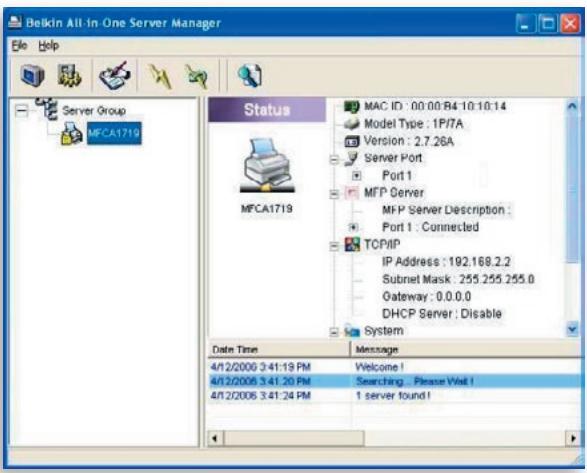 BELKIN SERVEUR D'IMPRESSION TOUT-EN-UN SANS FIL G #F1UP0002FR - Status des Printservers - 1