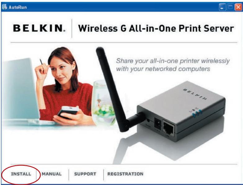 BELKIN SERVEUR D'IMPRESSION TOUT-EN-UN SANS FIL G #F1UP0002FR - Softwareinstallation - 1