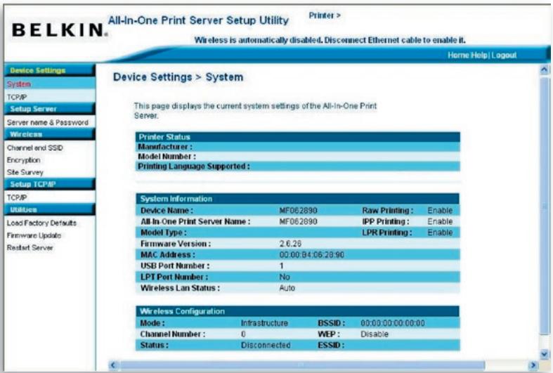 BELKIN SERVEUR D'IMPRESSION TOUT-EN-UN SANS FIL G #F1UP0002FR - System - 1