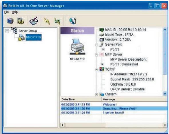 BELKIN SERVEUR D'IMPRESSION TOUT-EN-UN SANS FIL G #F1UP0002FR - État des serveurs d'impression - 1