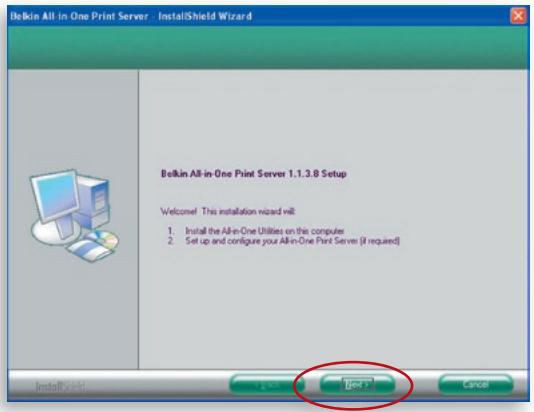 BELKIN SERVEUR D'IMPRESSION TOUT-EN-UN SANS FIL G #F1UP0002FR - Fase 2. Installazione del software - 2