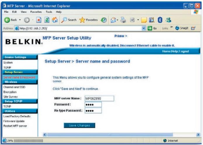 BELKIN SERVEUR D'IMPRESSION TOUT-EN-UN SANS FIL G #F1UP0002FR - Instalacion del servidor - 1