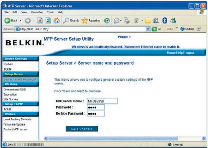 BELKIN SERVEUR D'IMPRESSION TOUT-EN-UN SANS FIL G #F1UP0002FR - Configuration du serveur - 1