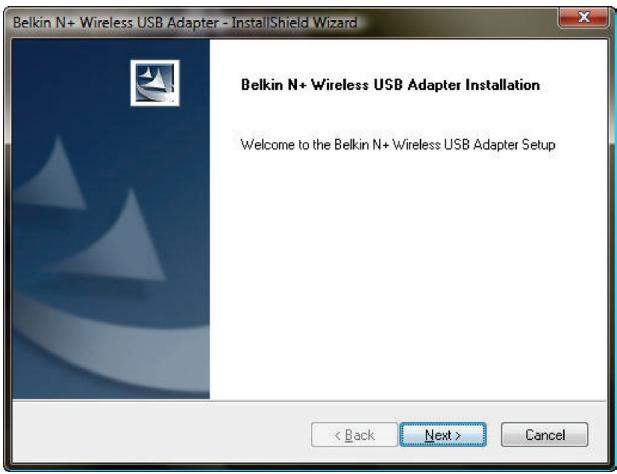 BELKIN ADAPTATEUR USB SANS FIL N+ #F5D8055ED - Installation sous Windows Vista - 2
