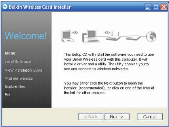 BELKIN F5D8055 - Procédure d'installation pour les systèmes d'exploitation Windows autres que Windows Vista - 1