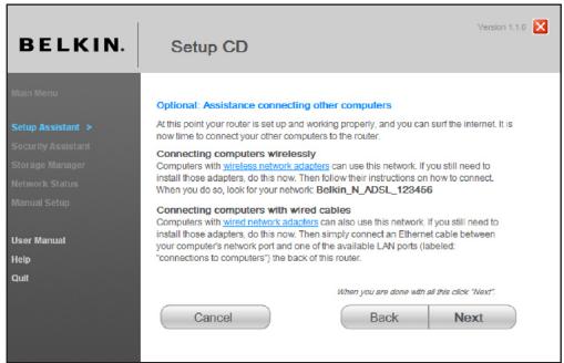 BELKIN MODEM ROUTEUR SANS FIL N F5D8635ED4A - Facultatif : Aide pour la connexion d'autres ordinateurs - 1