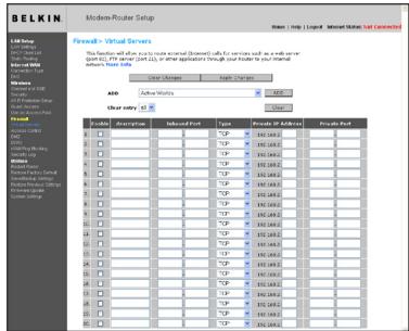 BELKIN MODEM ROUTEUR SANS FIL N F5D8635ED4A - Configuration des paramètres de retransmission interne - 1