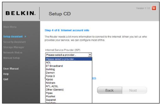 BELKIN MODEM ROUTEUR SANS FIL N F5D8635ED4A - Recherche des informations relatives à votre compte Internet (si besoin). - 1