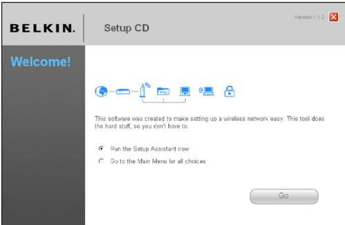 BELKIN MODEM ROUTEUR SANS FIL N F5D8635ED4A - Étape 2 : Configuration du routeur - Exécutez l'assistant d'installation - 1