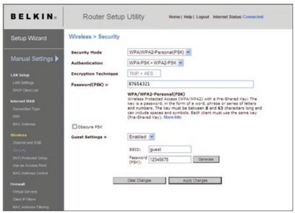 BELKIN N1 VISION - Configuration requise pour le WPA2 - 1