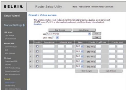 BELKIN N1 VISION - Configuring Internal Forwarding Settings - 1