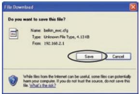 BELKIN N1 VISION - Saving a Current Configuration - 2