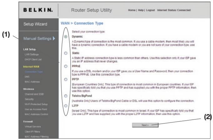 BELKIN N1 VISION - Schritt 4 Konfigurieren des N1 Vision Routers für die Verbindung mit dem Provider (ISP) - 2