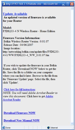 BELKIN OPTIMISEE ROUTEUR SANS FIL - Téléchargement de la nouvelle version du micrologiciel - 1
