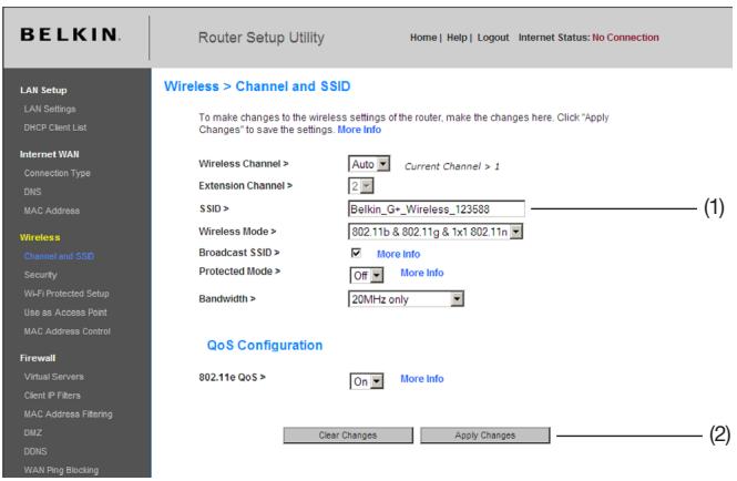 BELKIN OPTIMISEE ROUTEUR SANS FIL - Modification du nom du réseau sans fil (SSID) - 1