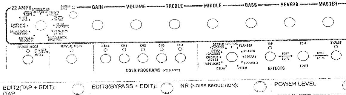 VOX VT15 - Feuille de programmes - 3