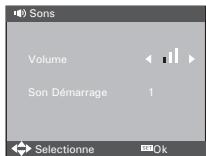 Sons Volume Son Démarrage 1 Selectionne Ok