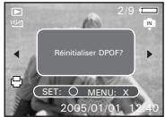 Réinitialiser DPOF? SET: ○ MENU: X 2/9 2005/01/01 12:40