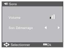 Sons Volume Son Démarrage Selectionner Ok
