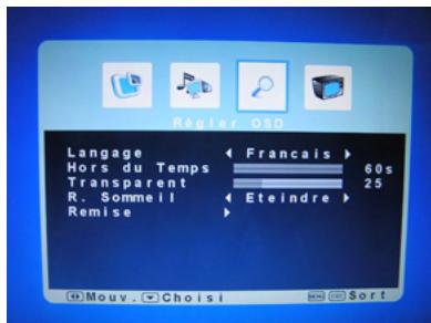 POLAROID TLU 19 - Personnalisation des paramètres de configuration de l'osd. - 3