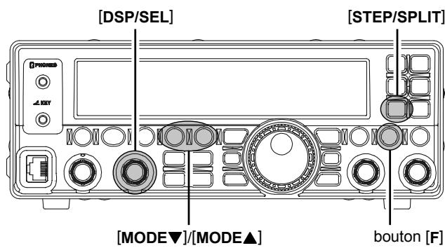 YAESU FT-450 - CHANGER LE PAS DE RÉGLAGE DU BOUTON [DSP/SEL] - 1
