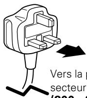 SANYO PLV-Z2 - REMARQUE CONCERNANT LE CORDON D'ALIMENTATION - 4