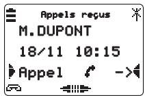 AASTRA M921 - Consulter le journal des appels reçus - 4