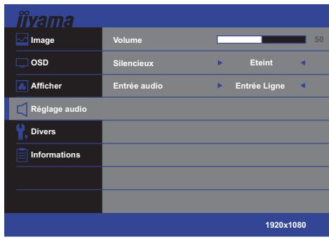 IIYAMA B2712HDS - Réglage audio Audio Settings - 1