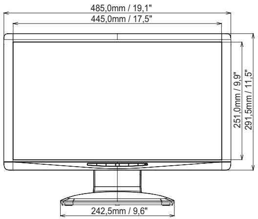 IIYAMA E2008HDS - DIMENSIONS - 1