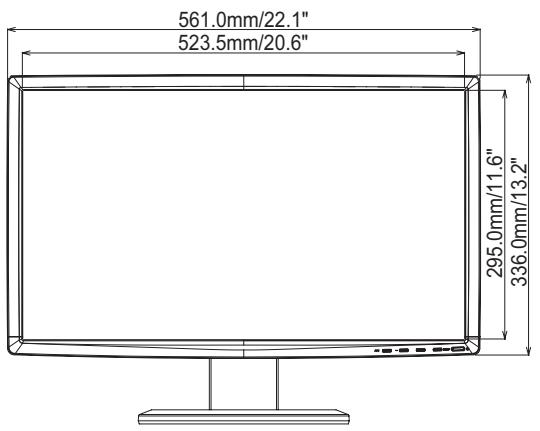 IIYAMA E2409HDS - DIMENSIONS : ProLite B2409HDS / ProLite B2409HDSD - 1