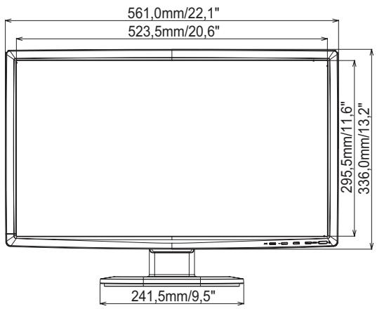 IIYAMA PROLITE B2409HDS - DIMENSIONS : ProLite E2409HDS - 1