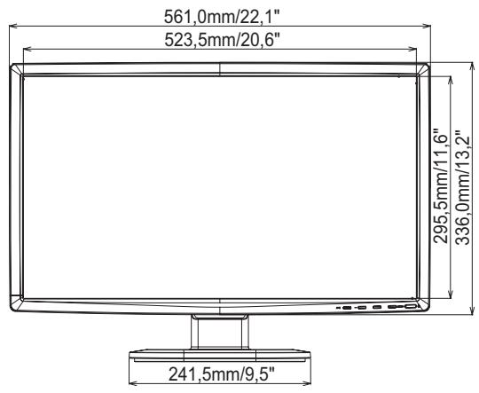 IIYAMA PROLITE B2409HDSD - Dimensions : ProLite E2409HDS - 1