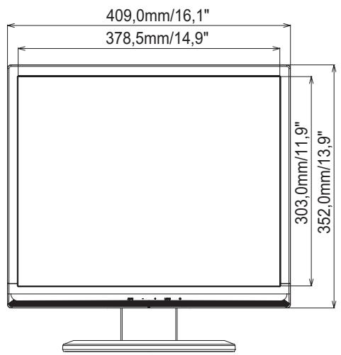 IIYAMA PROLITE E1906S - DIMENSIONS : ProLite B1906S - 1