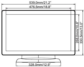 IIYAMA PROLITE T2233MSC - DIMENSIONS - 1